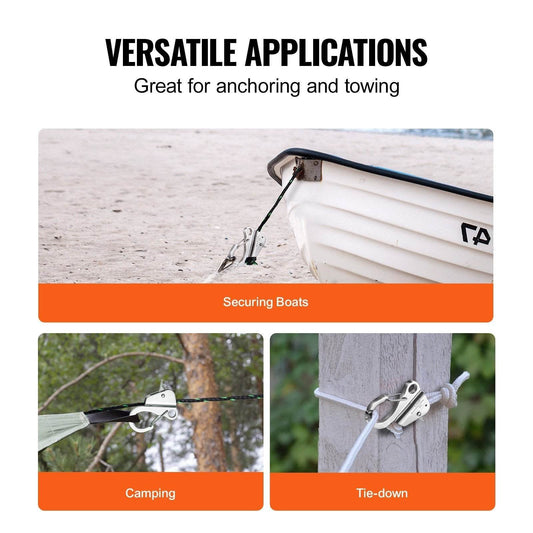 Boat Anchor Hook, 304 Stainless Steel Slide Anchor, Knotless Anchor System With Quick Release, Boat Anchor Hook Clips For - www.Shopthatapp.com