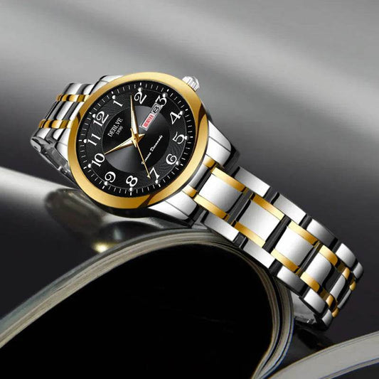 Ultra-thin Steel Strap Double Calendar Luminous Watrproof Watch - www.Shopthatapp.com