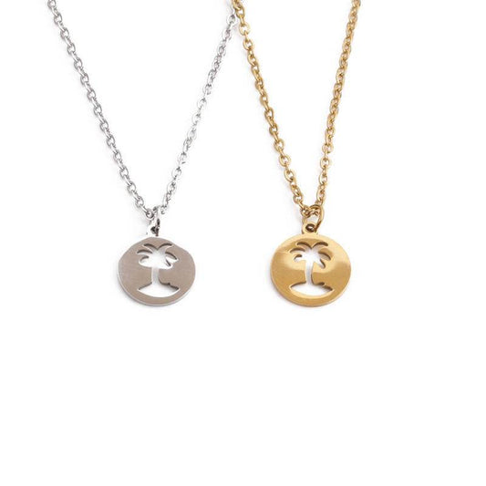 Titanium Steel Hollow Coconut Tree Pendant Neck Accessories Unisex - www.Shopthatapp.com