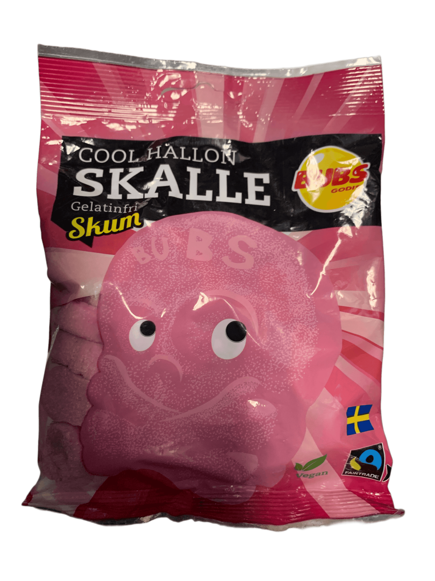 BUBS Godis Cool Hallon SKALLE Skum Candy Bag 90G - Swedish Edition - www.Shopthatapp.com