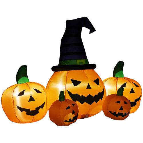 Outsunny 73L Inflatable Halloween Decoration,5 Pumpkin, Blow Up Outdoor LED Yard Display, Waterproof - www.Shopthatapp.com
