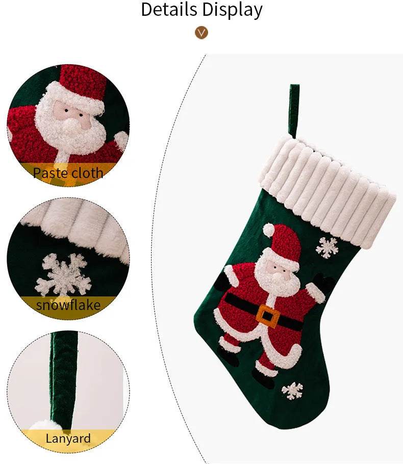 Christmas Decorations Gold Velvet Patch Christmas Stockings - www.Shopthatapp.com