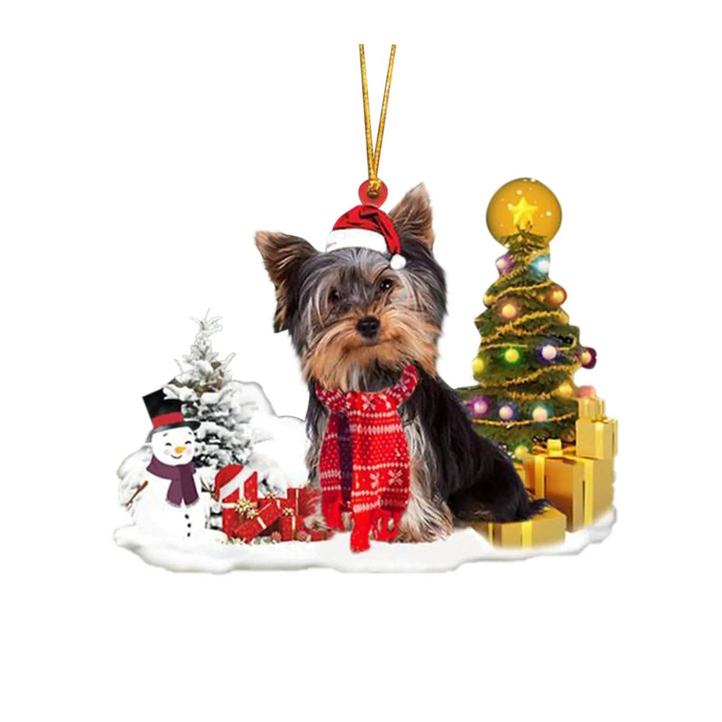 Christmas Family Puppies Decorate Trees With Lights - www.Shopthatapp.com