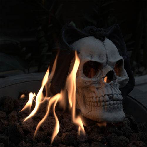 Halloween Décor - Fire Pit Demon Skull Gas Log For Ventless Vent Free, Electric, Outdoor Fireplace And Fire Pit, - www.Shopthatapp.com