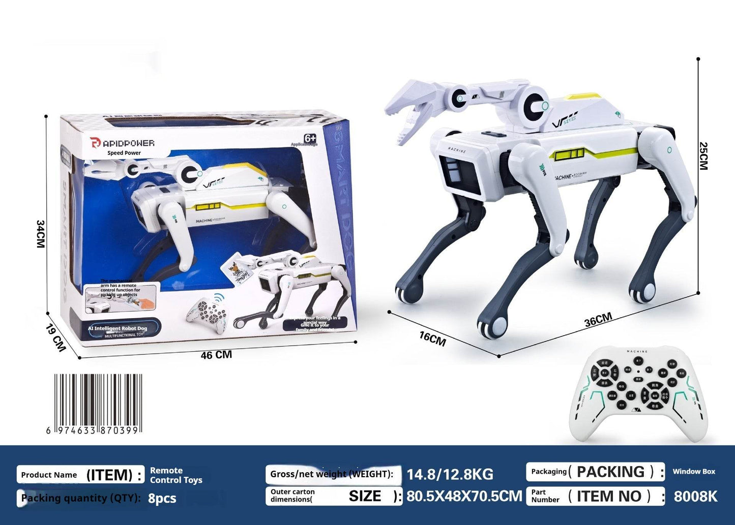 Simulation Intelligence Robot Dog Voice Dialogue High-tech robotic toys - www.Shopthatapp.com
