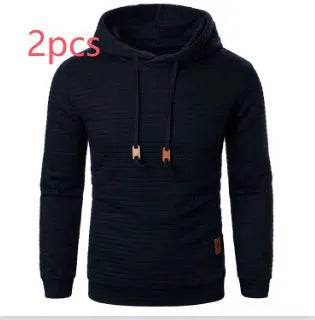 Men's Jacquard Sweatshirt Long-sleeved Hoodie Warm Color Sports Pullover Top - www.Shopthatapp.com
