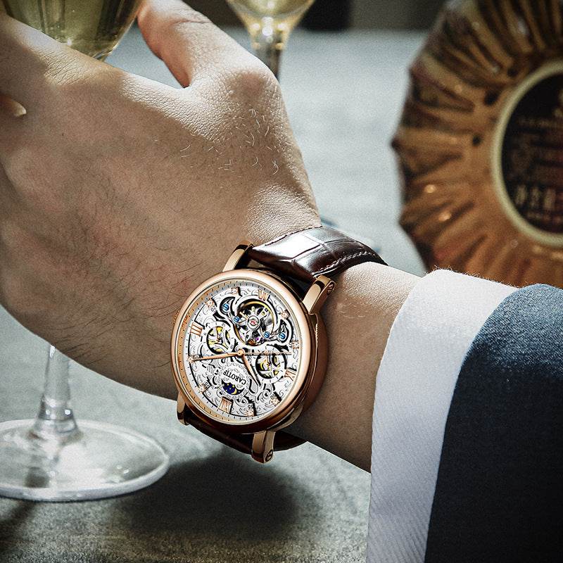Men's Business Casual Waterproof Luminous Leather Watch - www.Shopthatapp.com