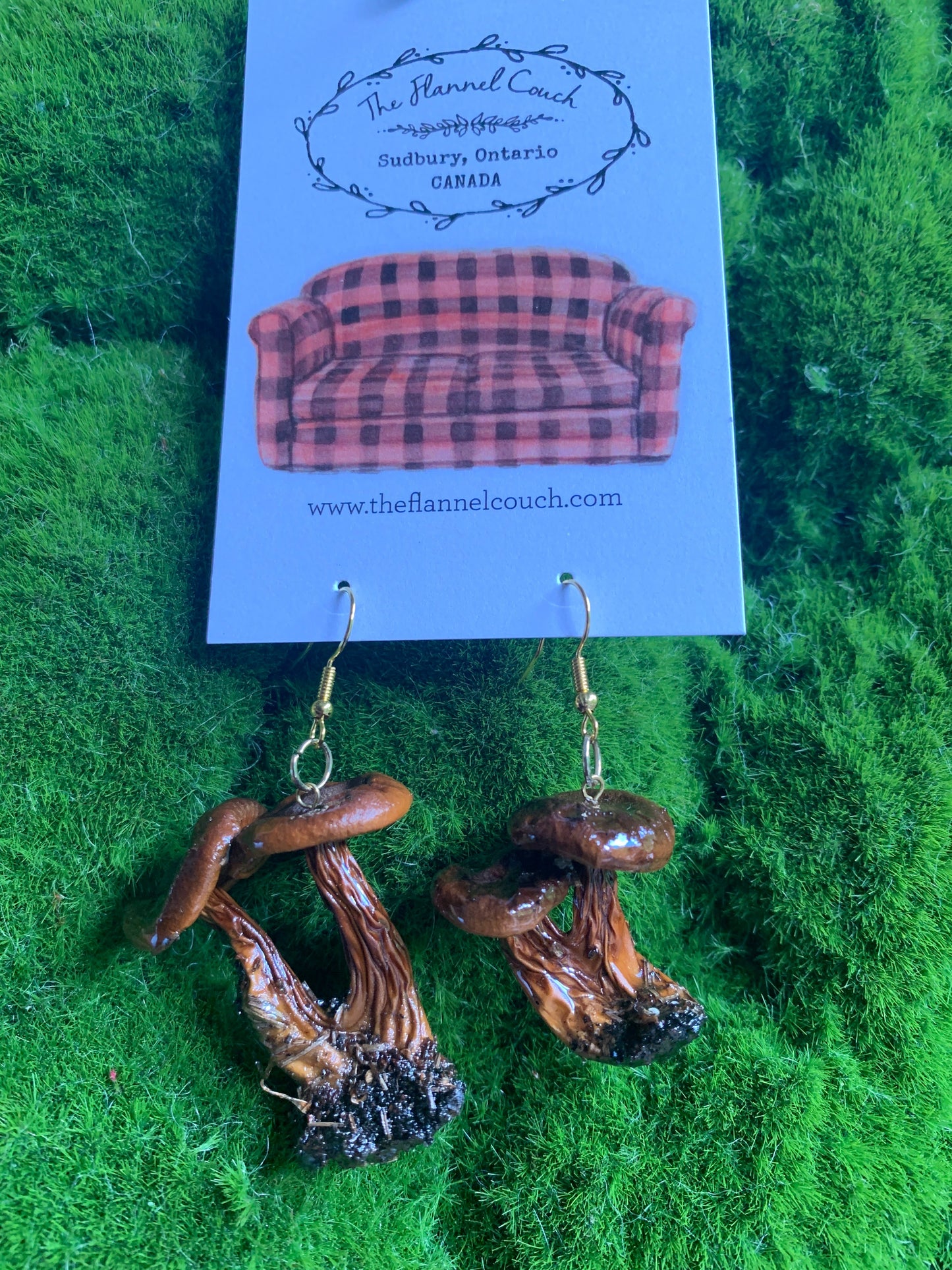 Boucles d'oreilles champignons sauvages de l'Ontario