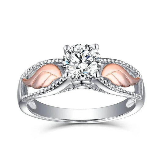 Fashion Electroplated Angel Wings Gold Crystal Women Ring - www.Shopthatapp.com
