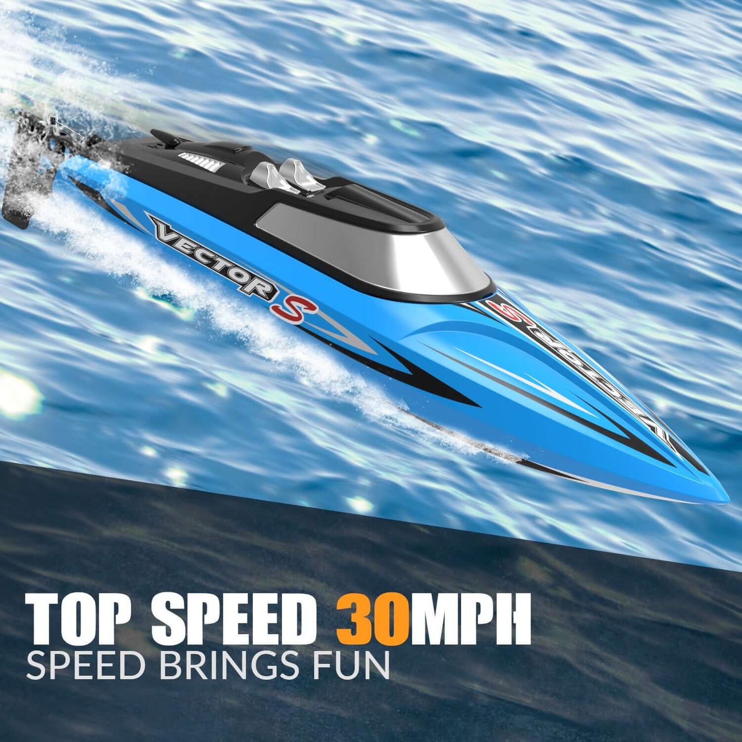 VectorS 30MPH Brushless RC-Boot: Selbstaufrichtendes, schnelles Rennen für Seen