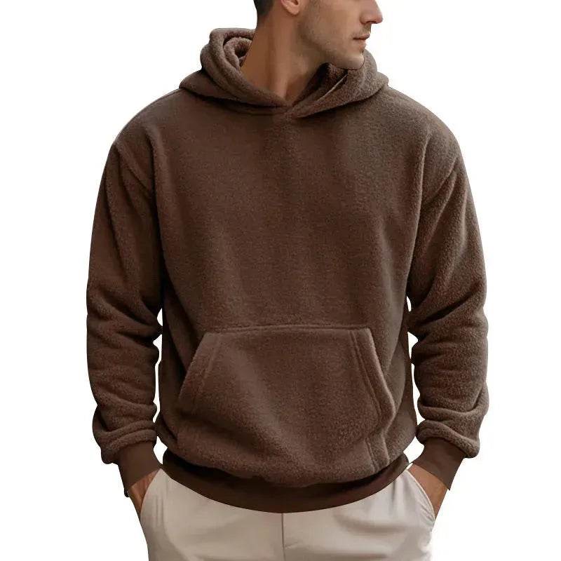 Fall Winter Fleece Plush thick Hoodie Pullover tops for men - www.Shopthatapp.com
