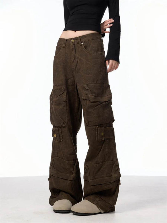 Retro Design Camouflage Cargo Pants Women - www.Shopthatapp.com