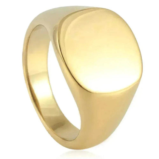European And American Style Minimalist Titanium Steel Smooth Seal Ring for Men and Women - www.Shopthatapp.com