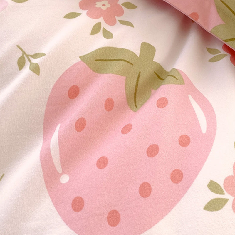 Duvet Cover Set Strawberry Print Bedding For Home Bedroom Decor Microfiber Quilt Cover Gifts Twin Full Queen King Size