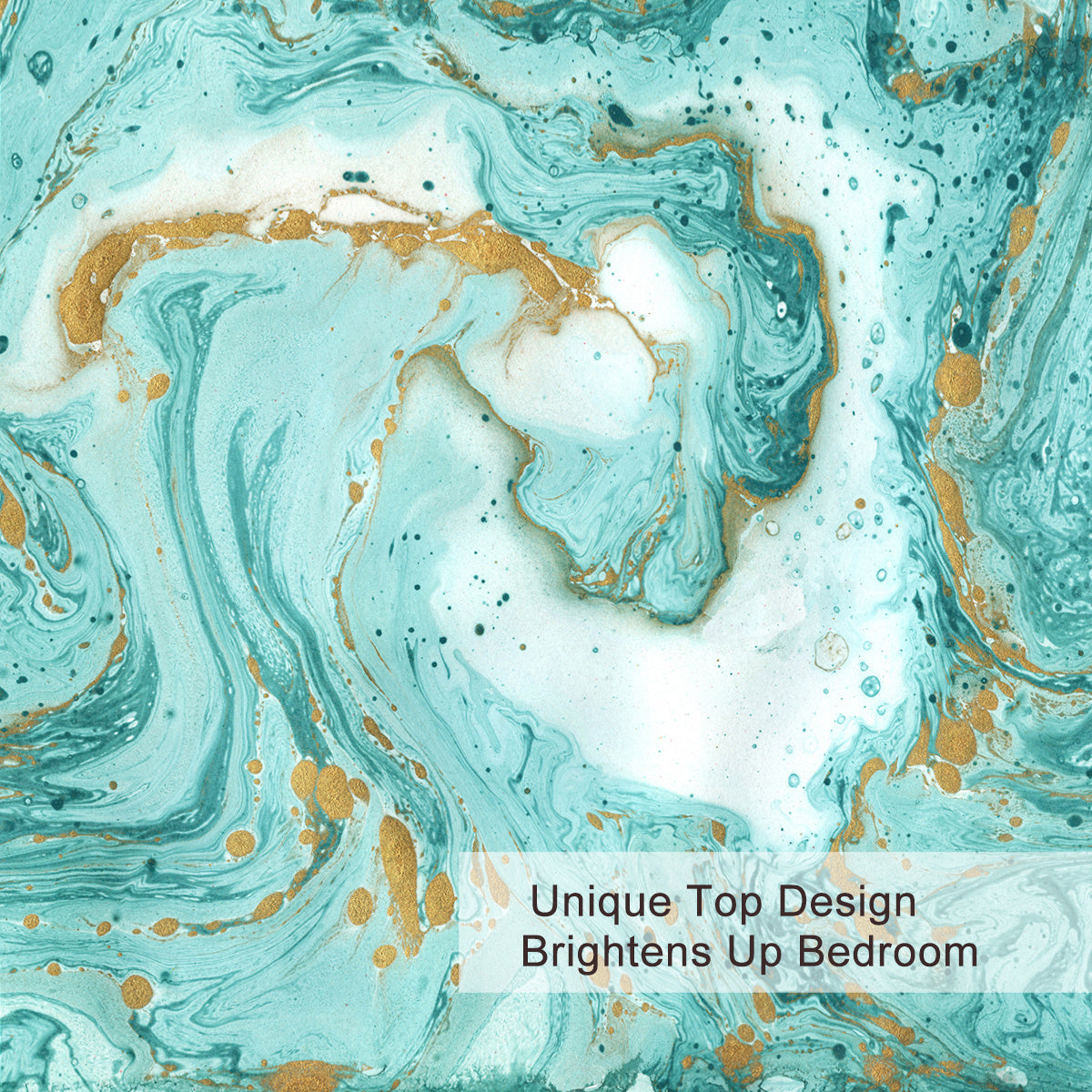 Chic Girly Marble Duvet Cover Mint Gold Glitter Turquoise Bedding Comforter Set Abstract Aqua Teel Blue Duvet Cover - www.Shopthatapp.com