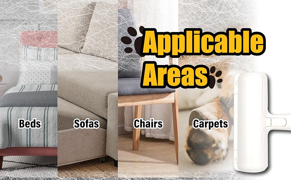 Rouleau anti-peluches réutilisable pour tous les animaux de compagnie. Élimine les poils invisibles.