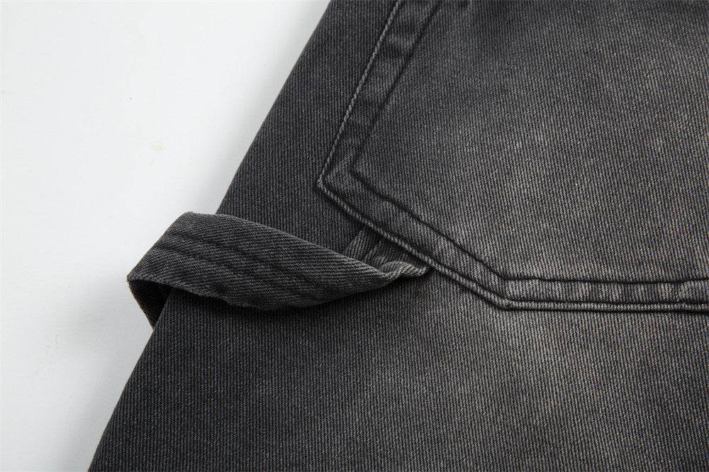 Punk Beggar Ripped Denim Straight-leg Trousers Men Jeans - www.Shopthatapp.com