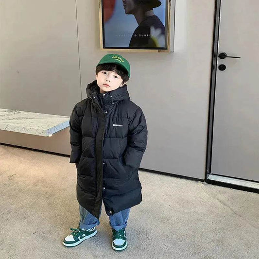 Children's Mid-length Down Jacket Thickened Winter Jacket for kids - www.Shopthatapp.com