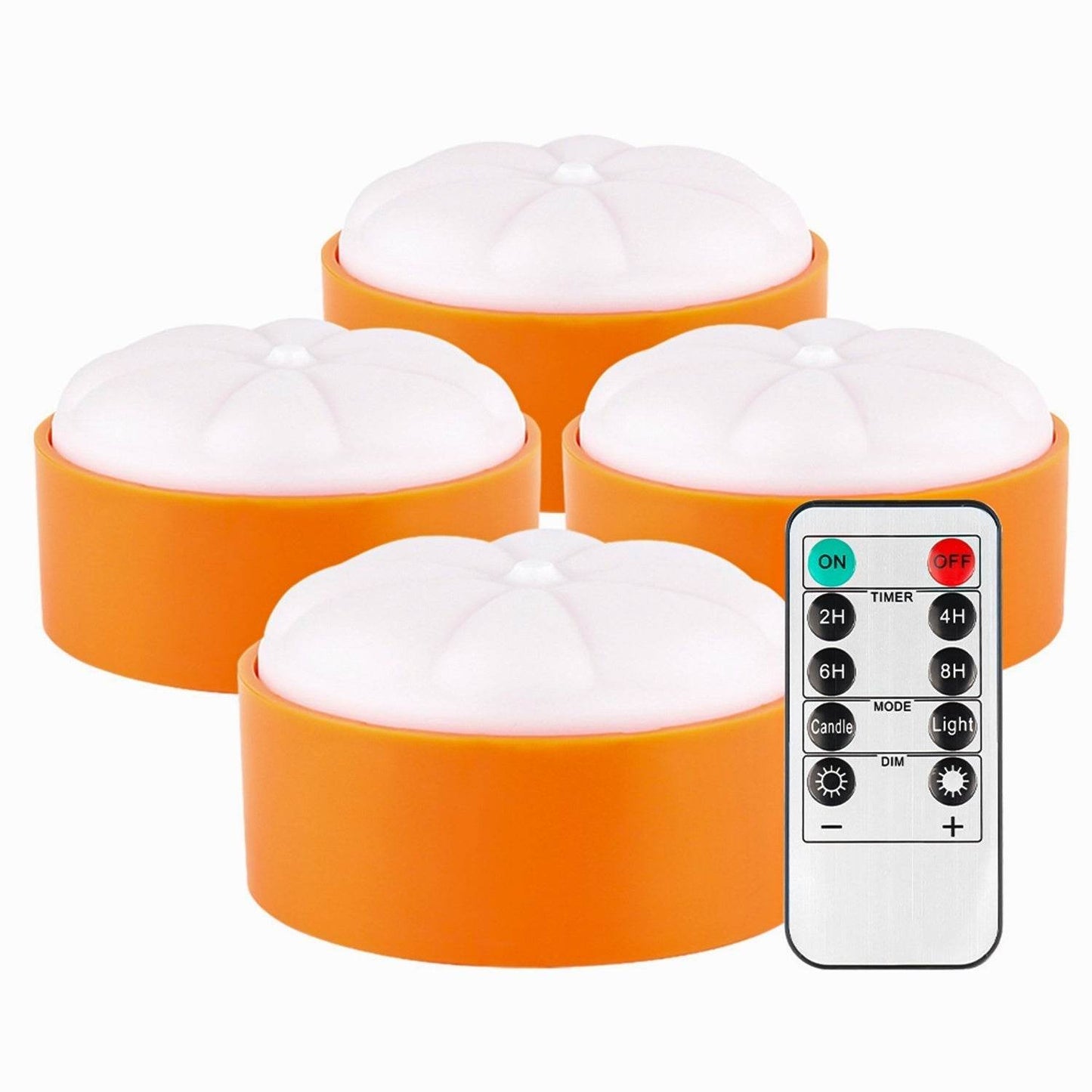 4 Pack Halloween LED Pumpkin Lights Battery Operated Halloween Decoration Lights With 2 Light Modes 4 Timer Setting Remorte Control For Party Pumpkin Decor - www.Shopthatapp.com
