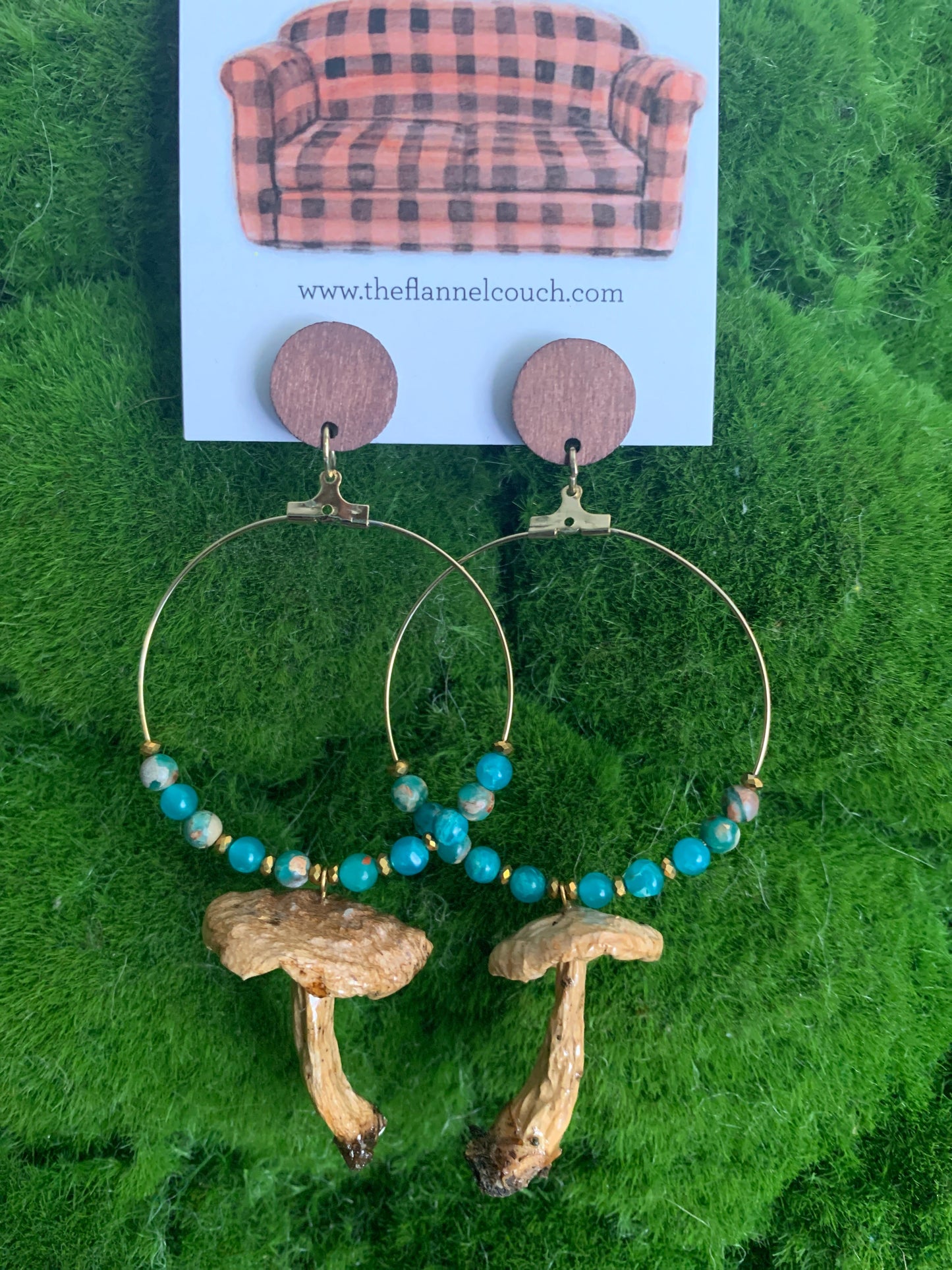 Boucles d'oreilles champignons sauvages de l'Ontario
