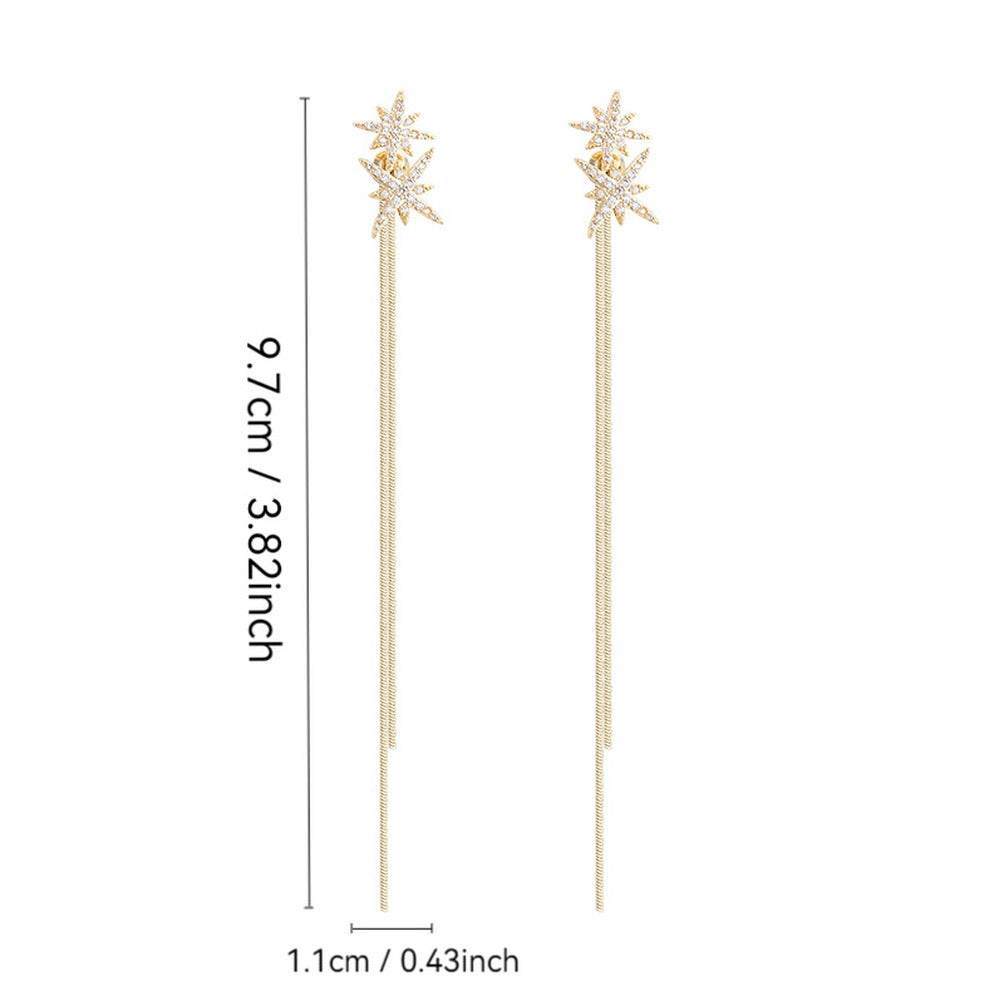 Women's Korean Style Long Tassel Drop Earrings Elegant Lightweight Statement Gold Plated Fashion Jewelry Wholesale - www.Shopthatapp.com