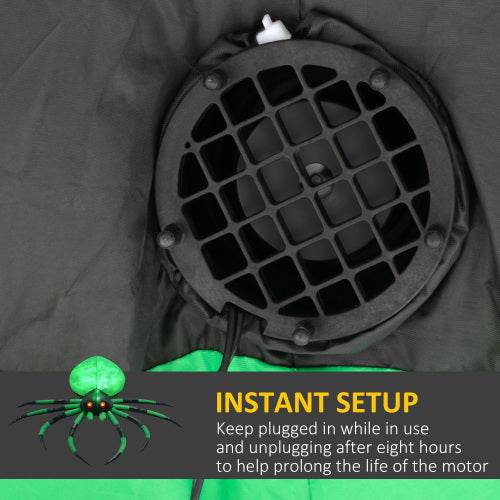 HOMCOM 6 Halloween Inflatable Outdoor Decoration Spider, Blow Up LED Yard Decor For Garden, Lawn, Party, Holiday, Waterproof - www.Shopthatapp.com