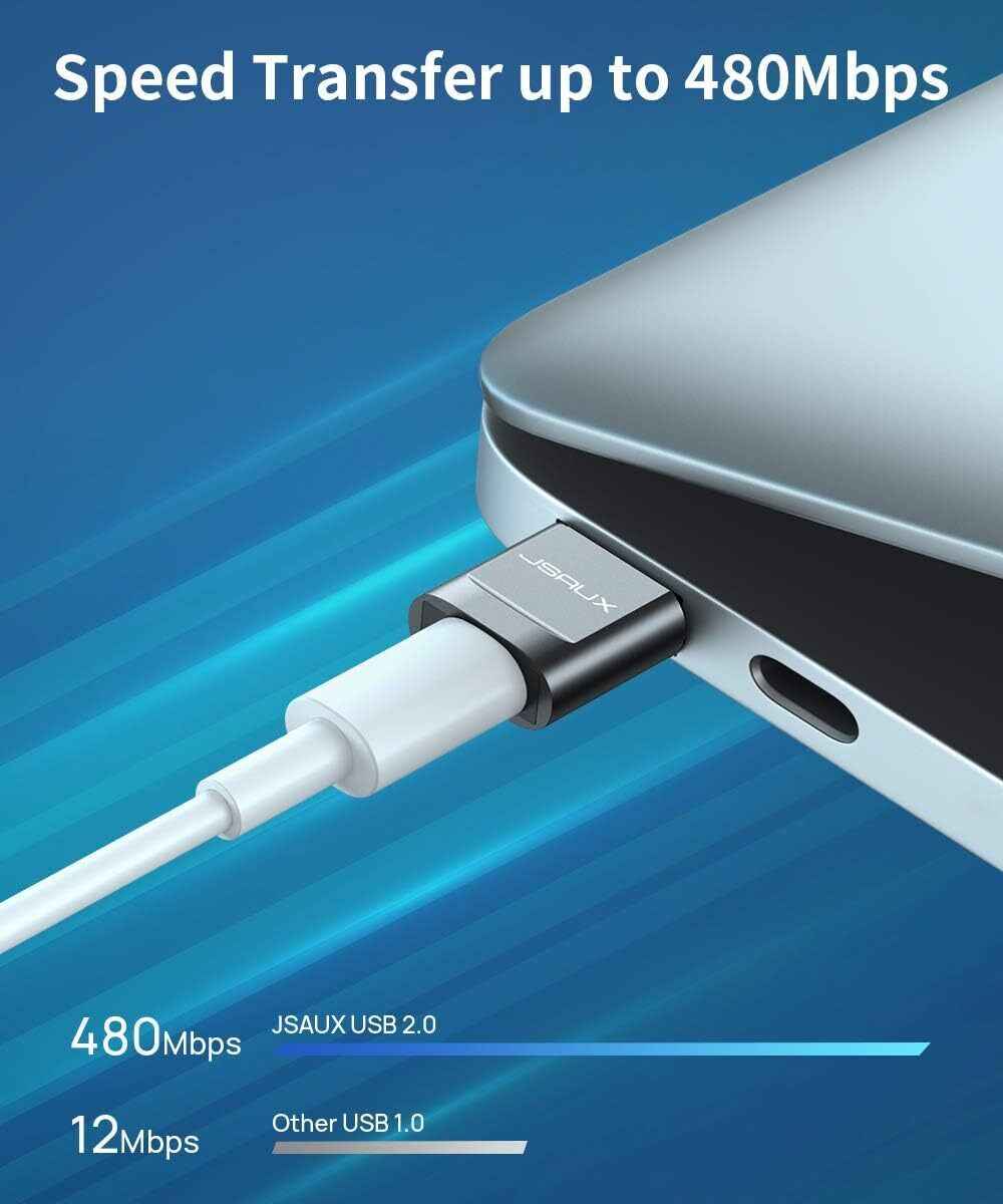 Premium USB Type C Female to USB A Male Adapter Converter Charger - Grey - www.Shopthatapp.com
