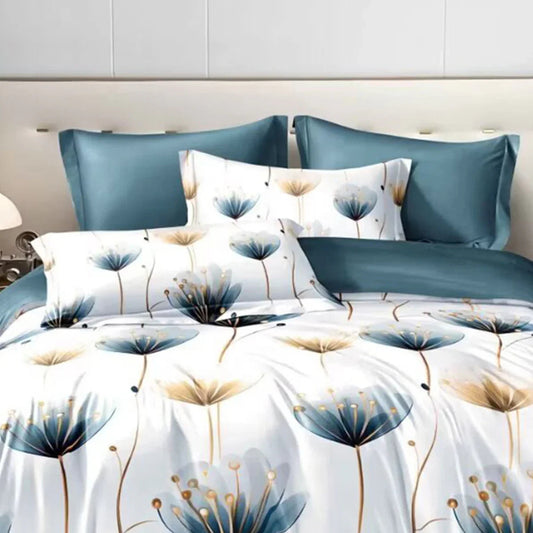 3-piece Set Of Simple And Fresh Blue And White Floral Duvet Cover, Polyester Bedroom Decoration Bedding Set Twin Full Queen King Size - www.Shopthatapp.com