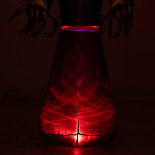 HOMCOM 7 Halloween Inflatable Outdoor Decoration Reaper Ghost Pumpkin, Blow Up LED Yard Decor For Garden, Lawn, Party, Holiday, Waterproo - www.Shopthatapp.com