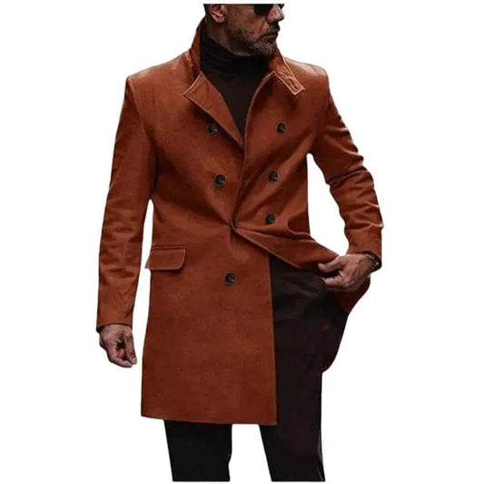 Warm Autumn Winter Lapel Casual long Business Coat for Men - www.Shopthatapp.com