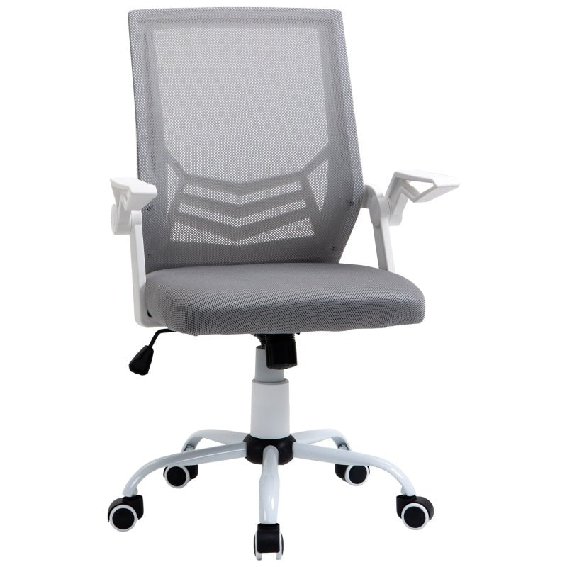 Office Chair, Gaming chair Ergonomic Desk Chair with Flip-up Arm and Lumbar Back Support for Home, Grey - www.Shopthatapp.com