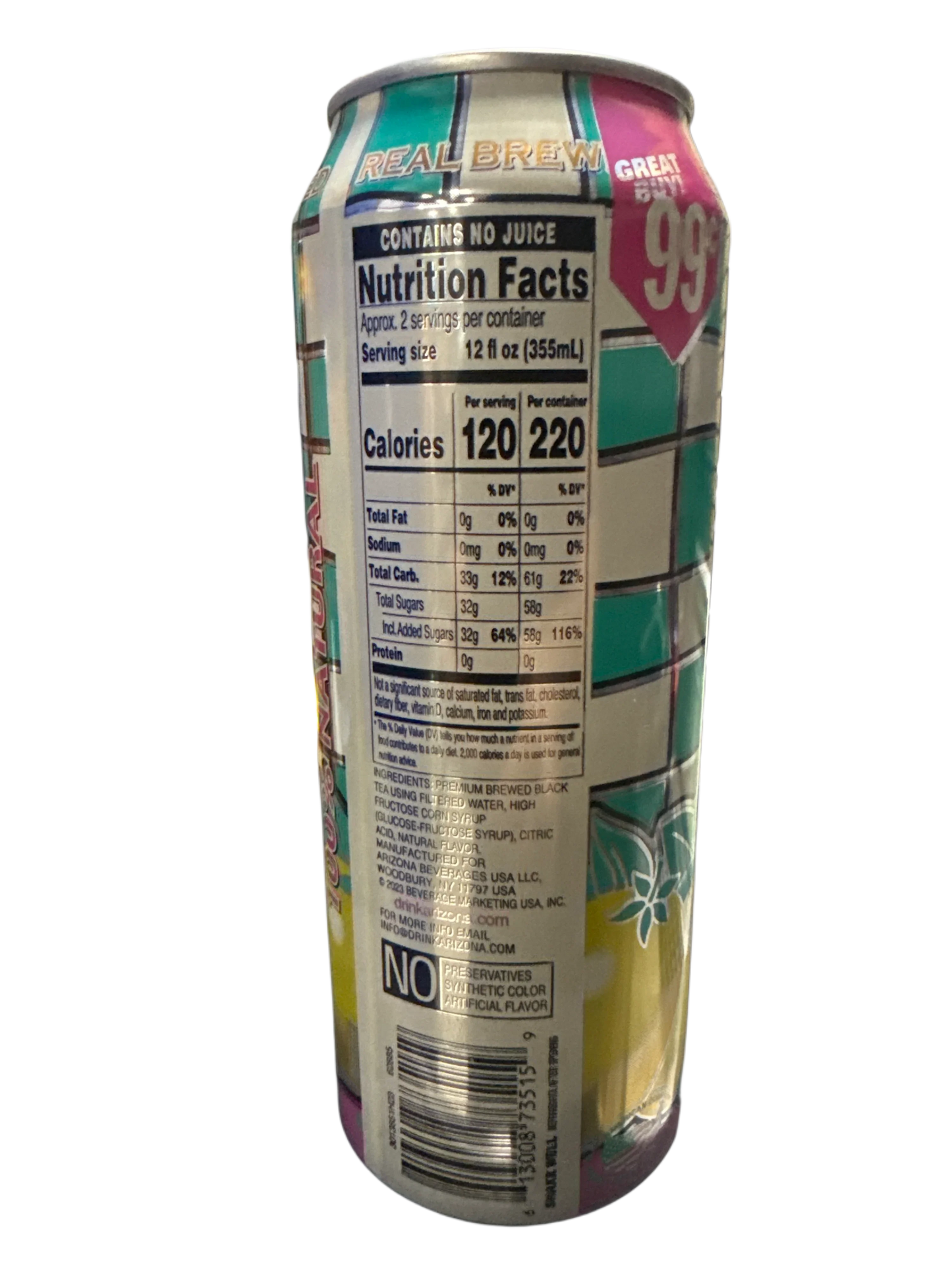 Arizona Iced Tea With Lemon Flavour 650ML - U.S Edition - www.Shopthatapp.com