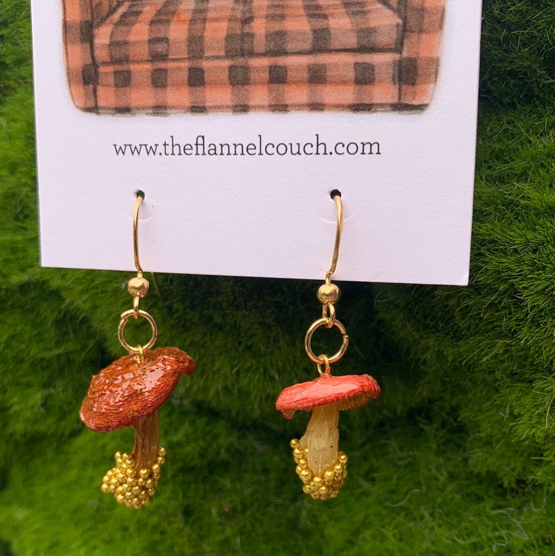 Boucles d'oreilles champignons sauvages de l'Ontario