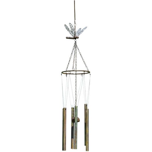 Flamed Dragonfly Pipes Wind Chime - www.Shopthatapp.com