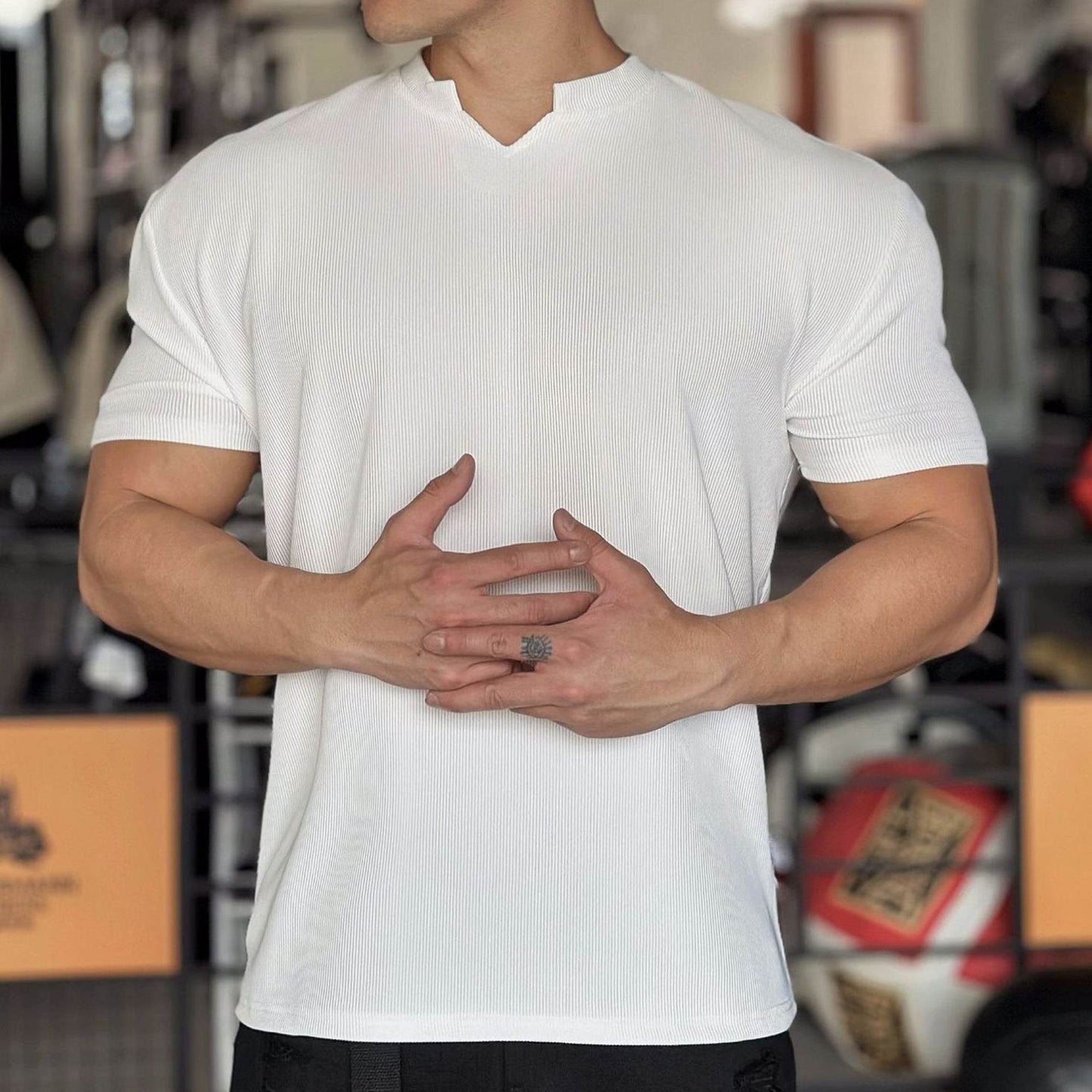 Anti Wrinkle Men Short Sleeve Active wear T-shirt for Workout Gym trainings - www.Shopthatapp.com #
