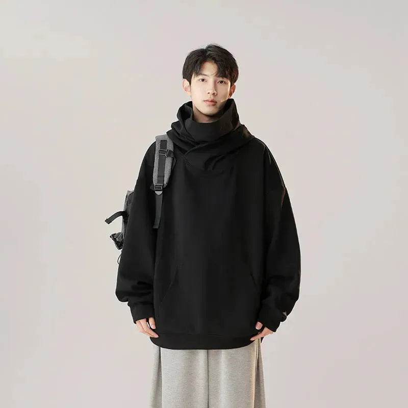 Autumn Winter Oversized Turtleneck Hoodie Pullover for mens - www.Shopthatapp.com #