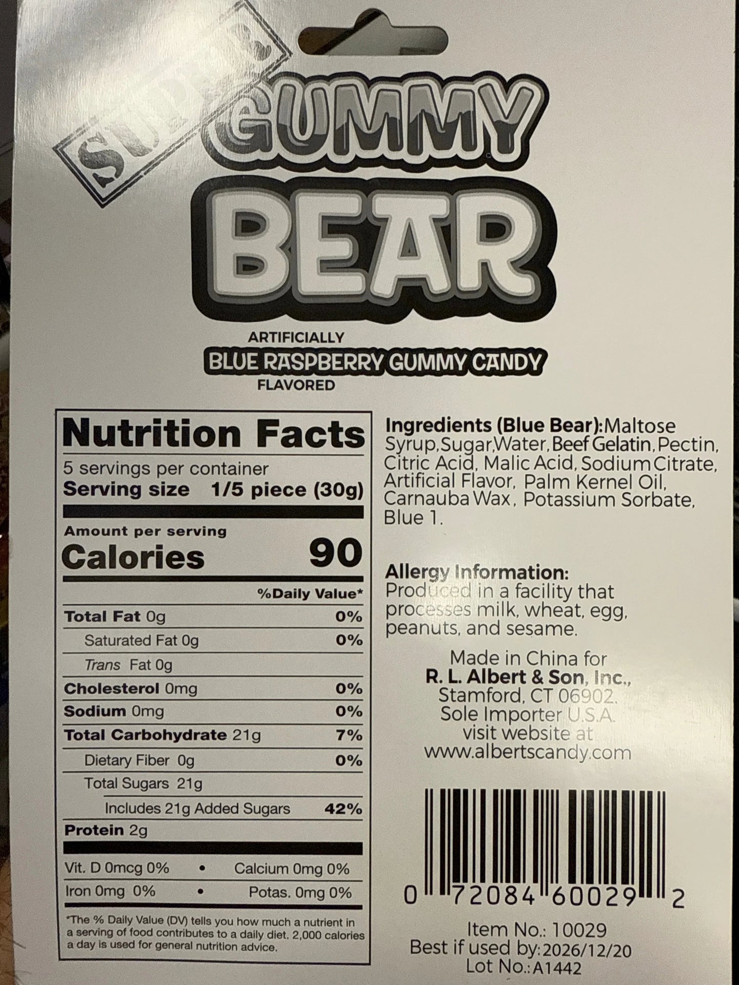 Super Gummy Bear Candy 150G - U.S Edition - www.Shopthatapp.com