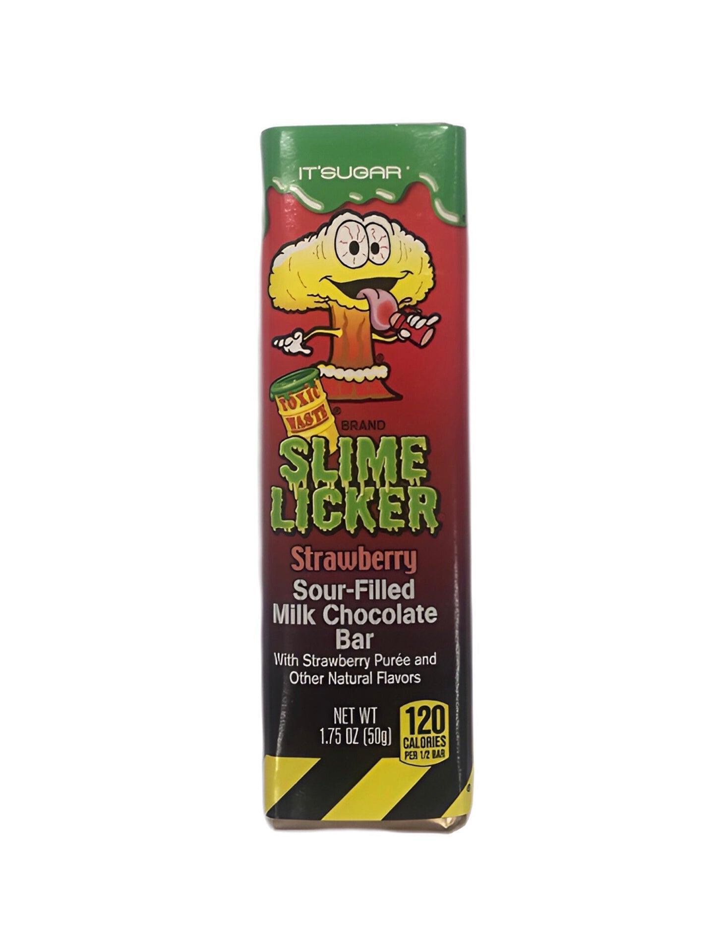 Toxic Waste Slime Licker Sour Filled Milk Chocolate Bar Strawberry 1.75OZ - www.Shopthatapp.com