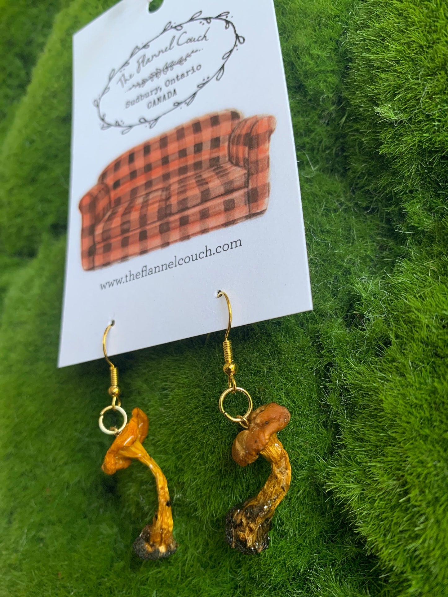Boucles d'oreilles champignons sauvages de l'Ontario