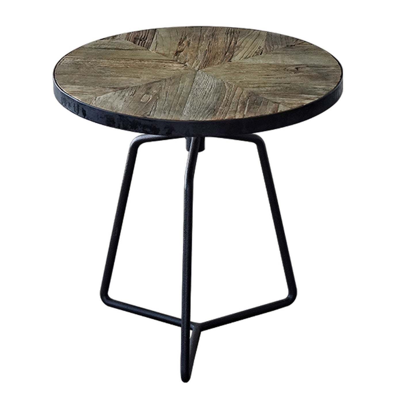 Table d'appoint en vieil orme recyclé