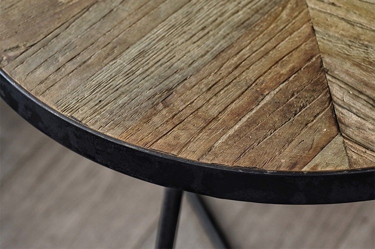 Table d'appoint en vieil orme recyclé