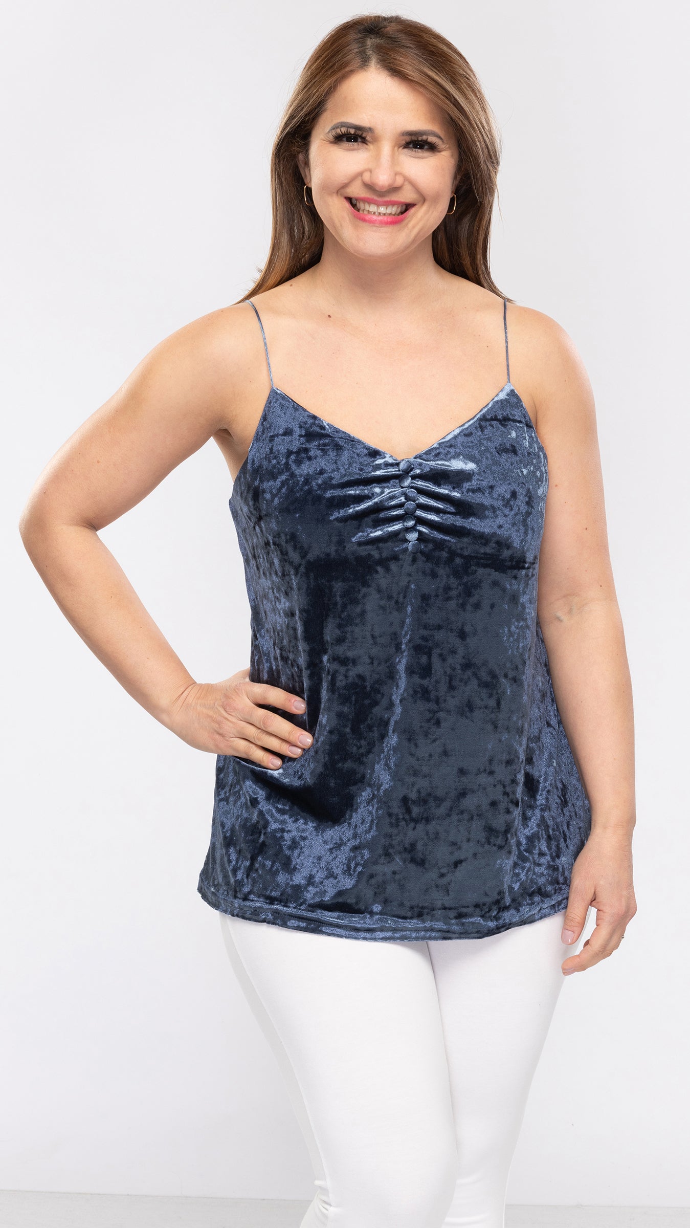 Women's Crush Velvet Cami Top-3 Cols-3 Sizes-24pcs OR 12pcs PACK - www.Shopthatapp.com