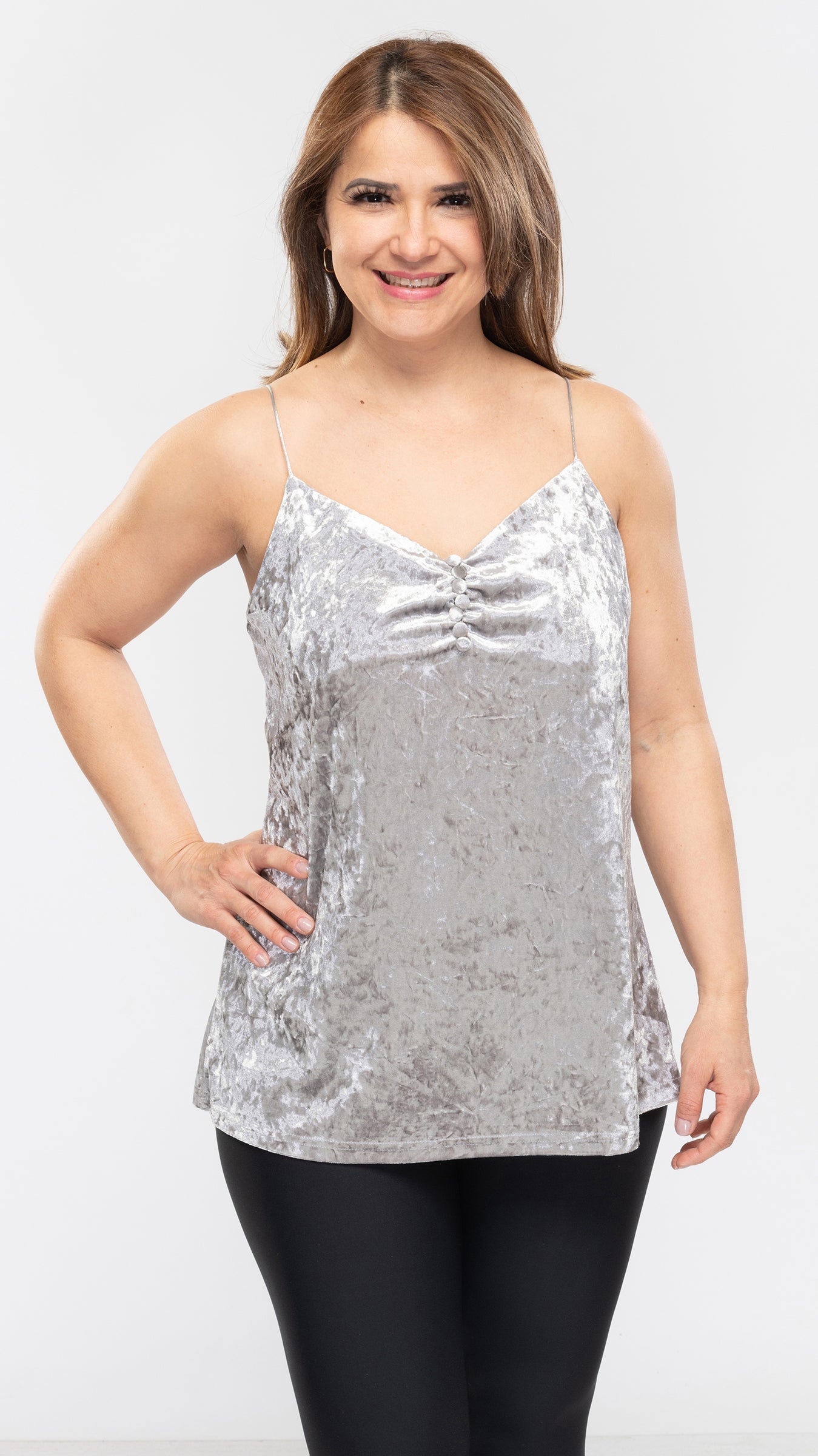 Women's Crush Velvet Cami Top-3 Cols-3 Sizes-24pcs OR 12pcs PACK - www.Shopthatapp.com