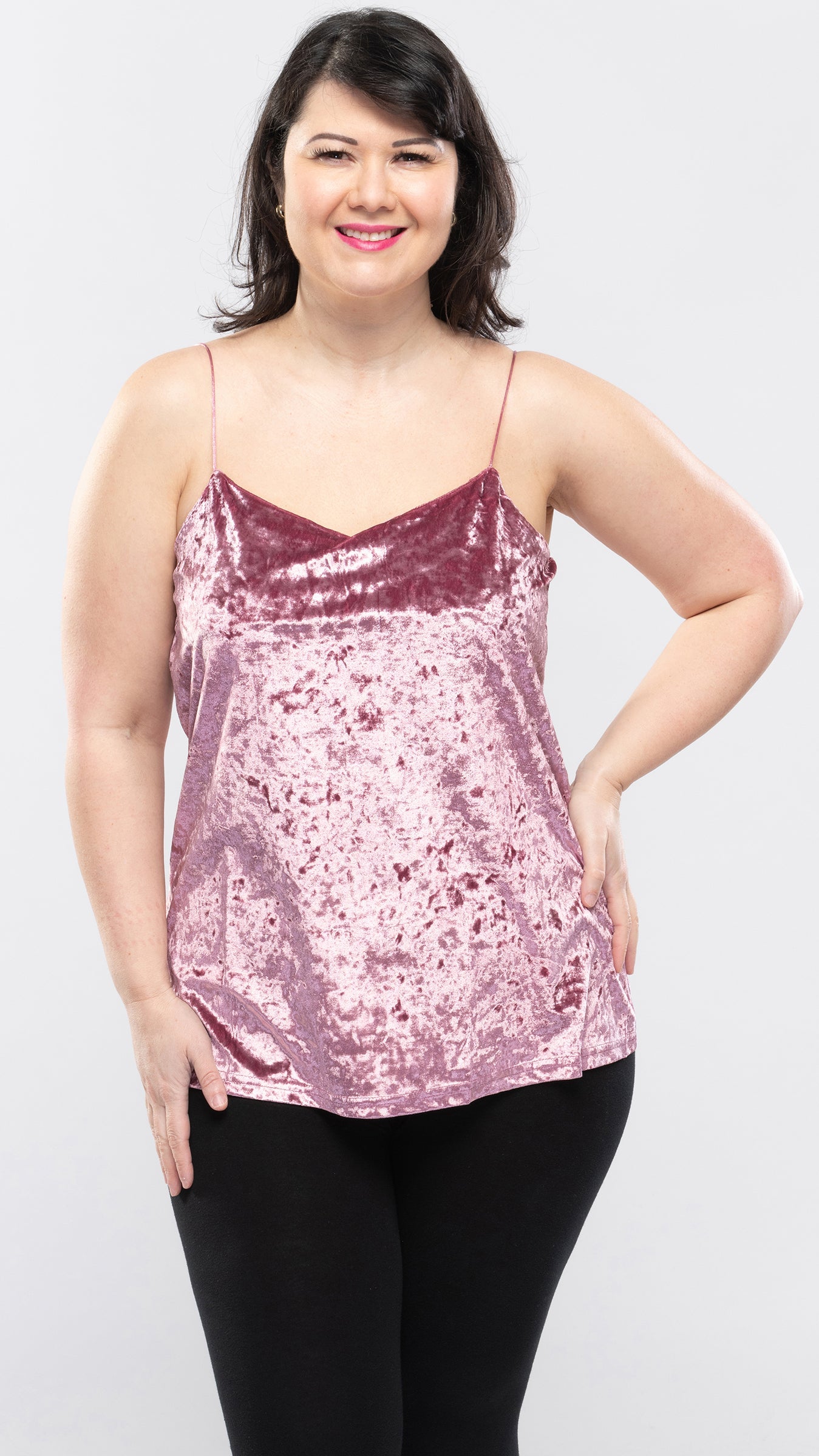 Women's Crush Velvet Cami Top-3 Cols-3 Sizes-24pcs OR 12pcs PACK - www.Shopthatapp.com