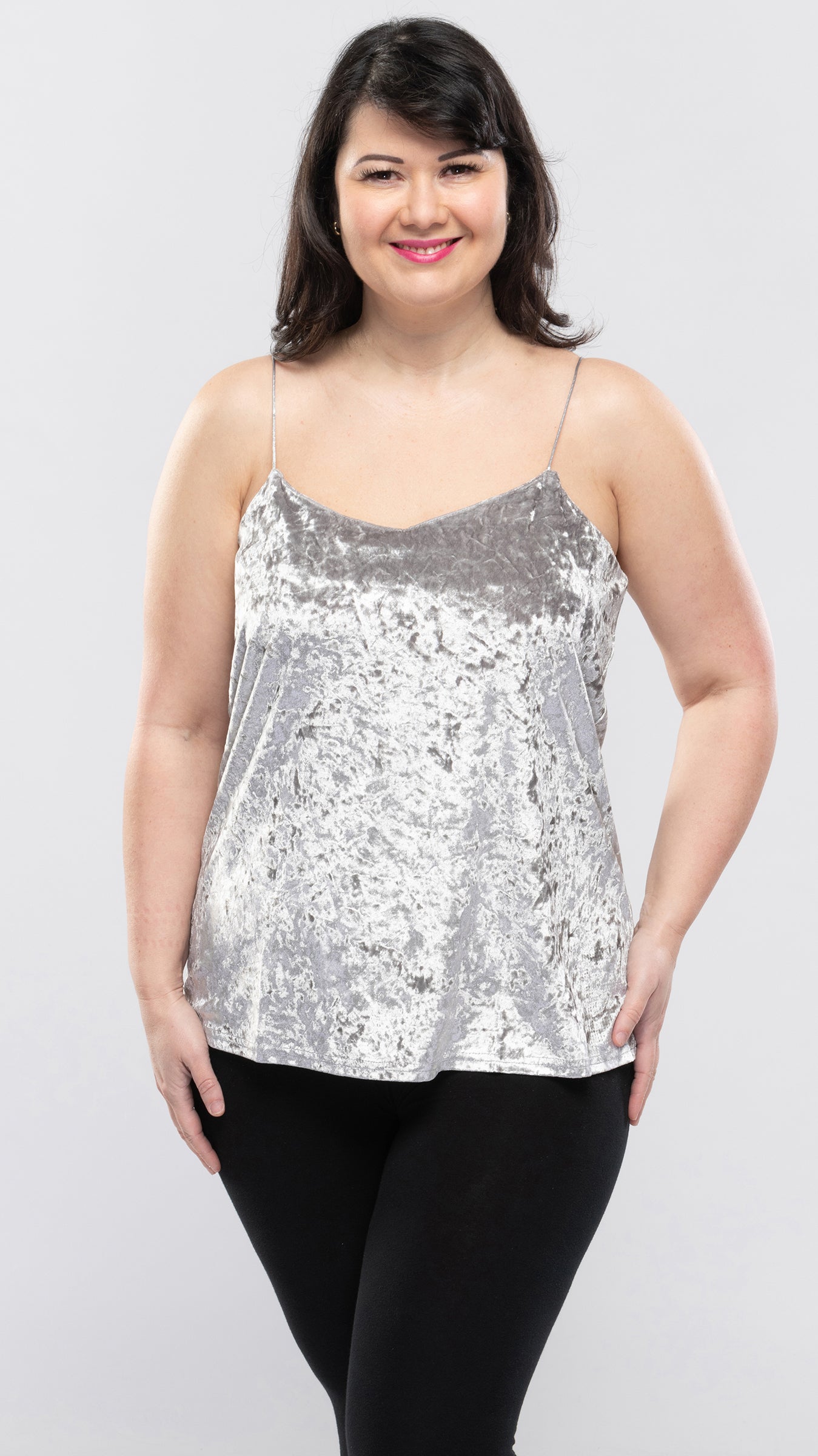 Women's Crush Velvet Cami Top-3 Cols-3 Sizes-24pcs OR 12pcs PACK - www.Shopthatapp.com