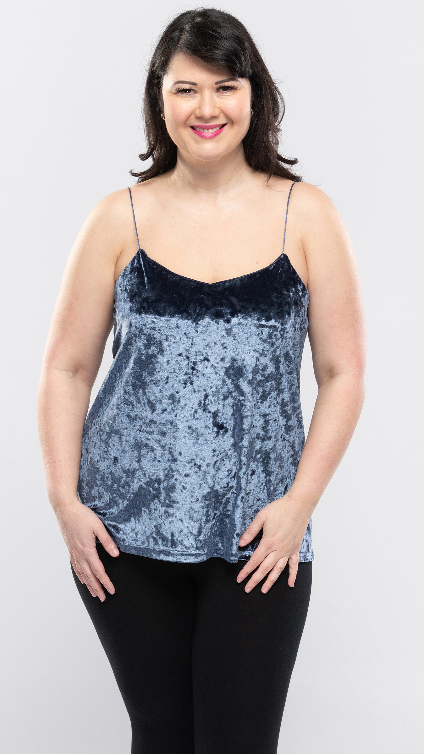 Women's Crush Velvet Cami Top-3 Cols-3 Sizes-24pcs OR 12pcs PACK - www.Shopthatapp.com