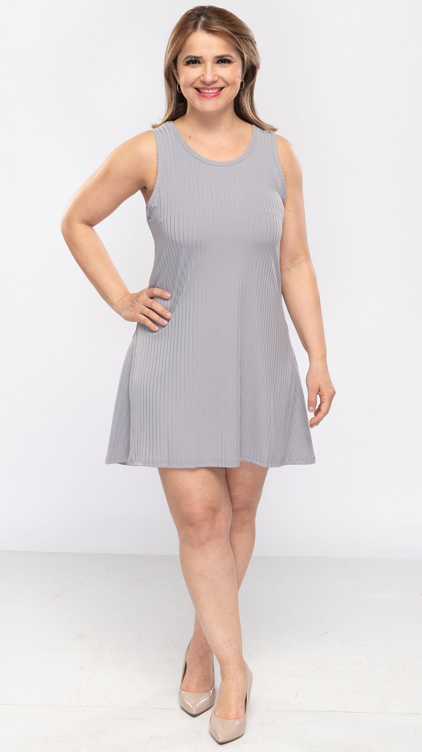 Women's Ribbed Flare Tank Top/Dress-3 Cols-3 Sizes-18pcs OR 9pcs PACK - www.Shopthatapp.com