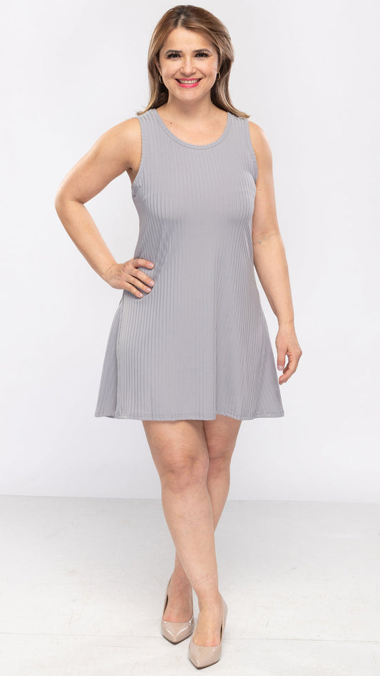 Women's Ribbed Flare Tank Top/Dress-3 Cols-3 Sizes-18pcs OR 9pcs PACK - www.Shopthatapp.com