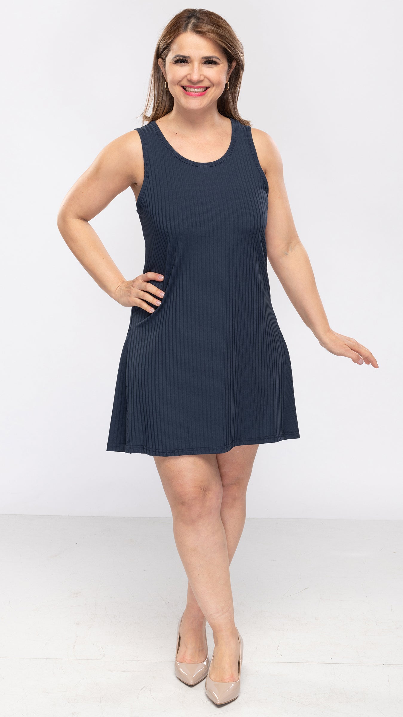 Women's Ribbed Flare Tank Top/Dress-3 Cols-3 Sizes-18pcs OR 9pcs PACK - www.Shopthatapp.com