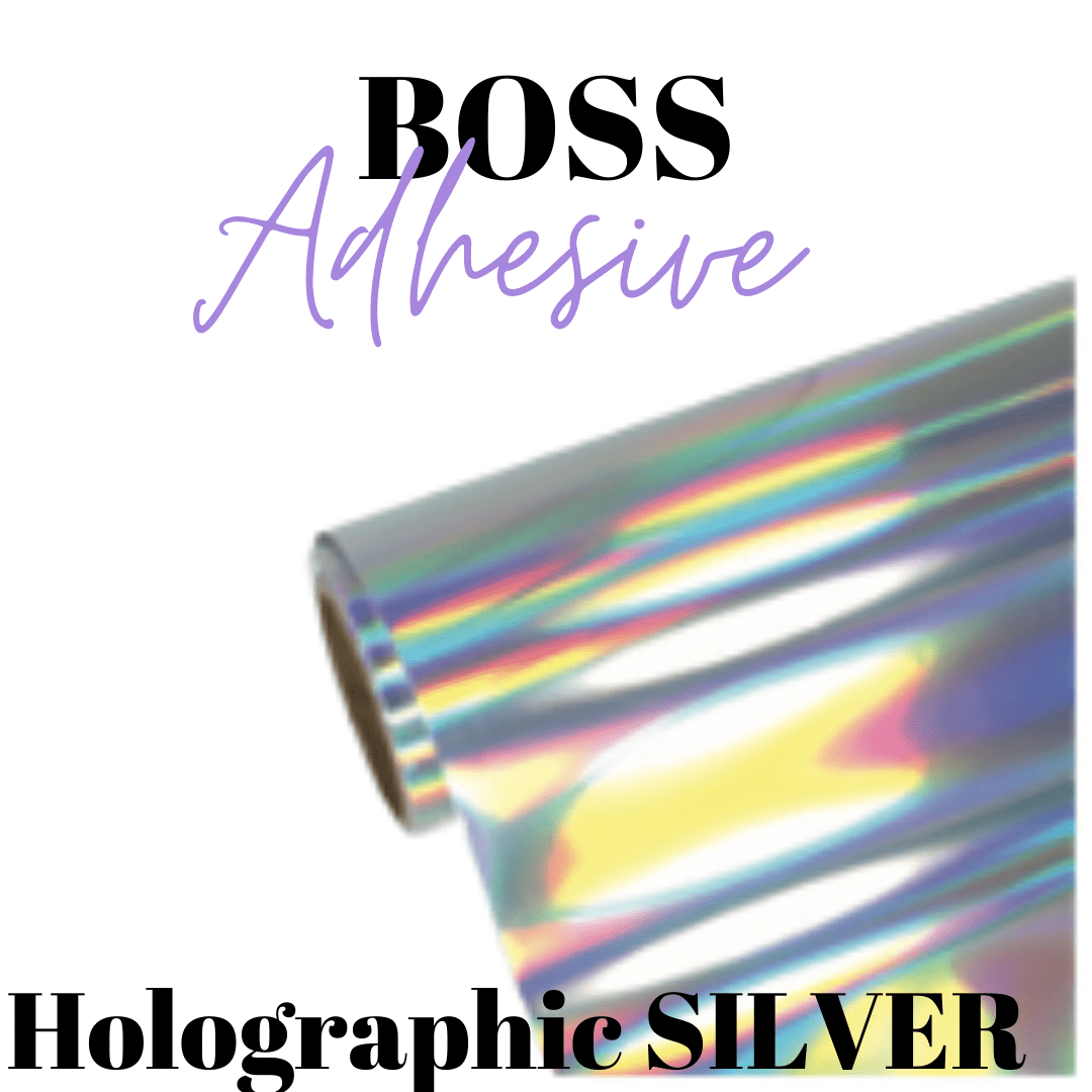 Adhesive Vinyl- Boss Adhesive - HOLO SILVER - www.Shopthatapp.com